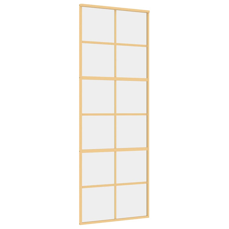 VIDAXL -Schiebetür 76x205 cm klares ESG -Glas und Aluminium Gold gefärbt
