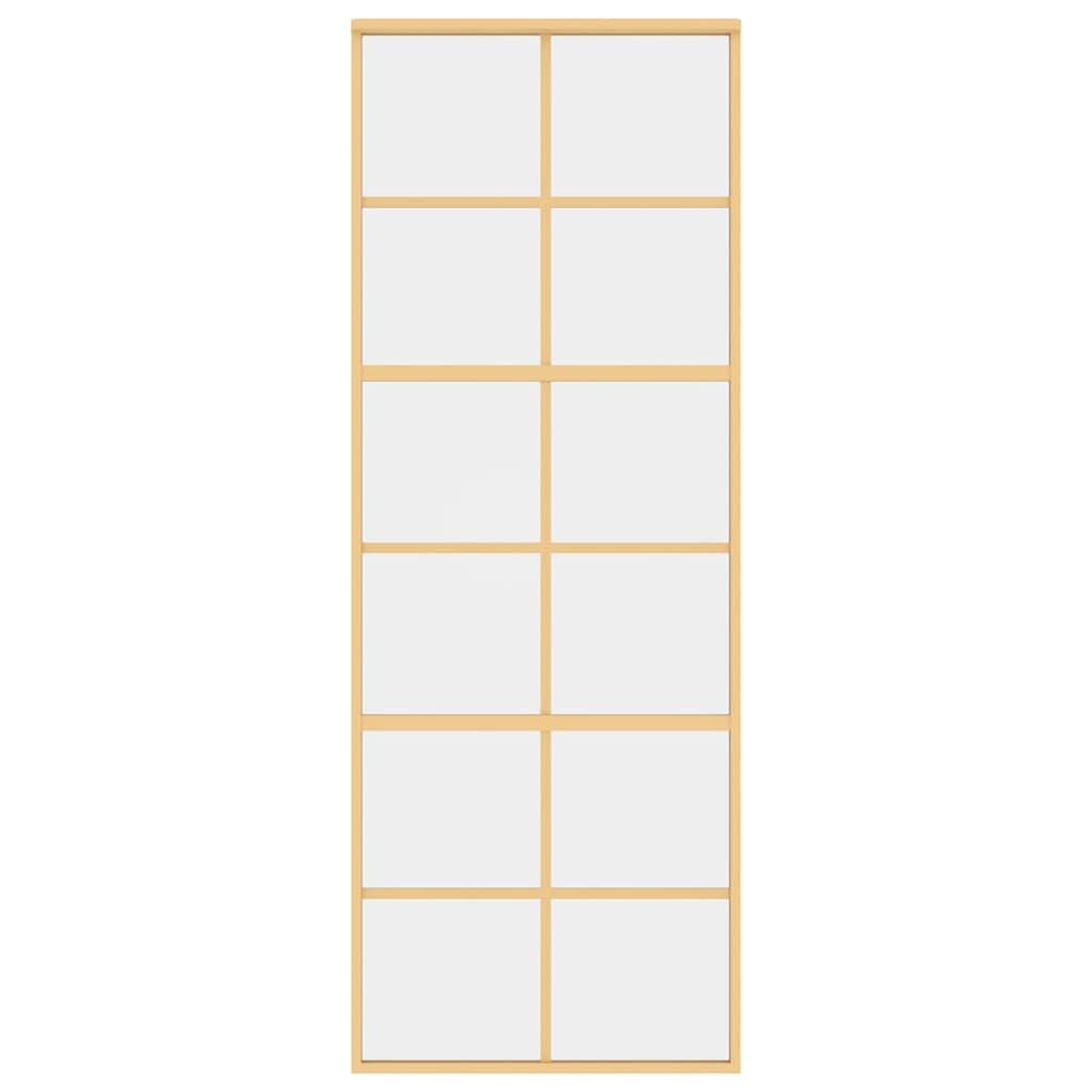 VIDAXL -Schiebetür 76x205 cm klares ESG -Glas und Aluminium Gold gefärbt