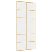 Vidaxl Schiebetür 90x205 cm klares ESG -Glas und Aluminium Gold gefärbt - afbeelding 2