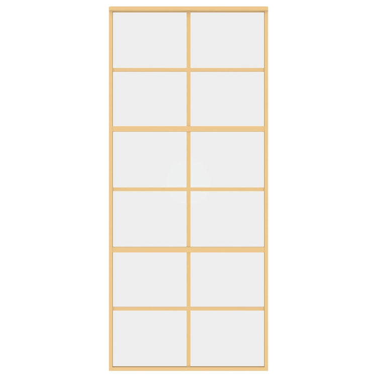 Vidaxl Schiebetür 90x205 cm klares ESG -Glas und Aluminium Gold gefärbt