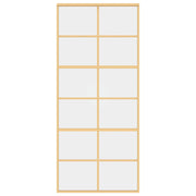 Vidaxl Schiebetür 90x205 cm klares ESG -Glas und Aluminium Gold gefärbt - afbeelding 3