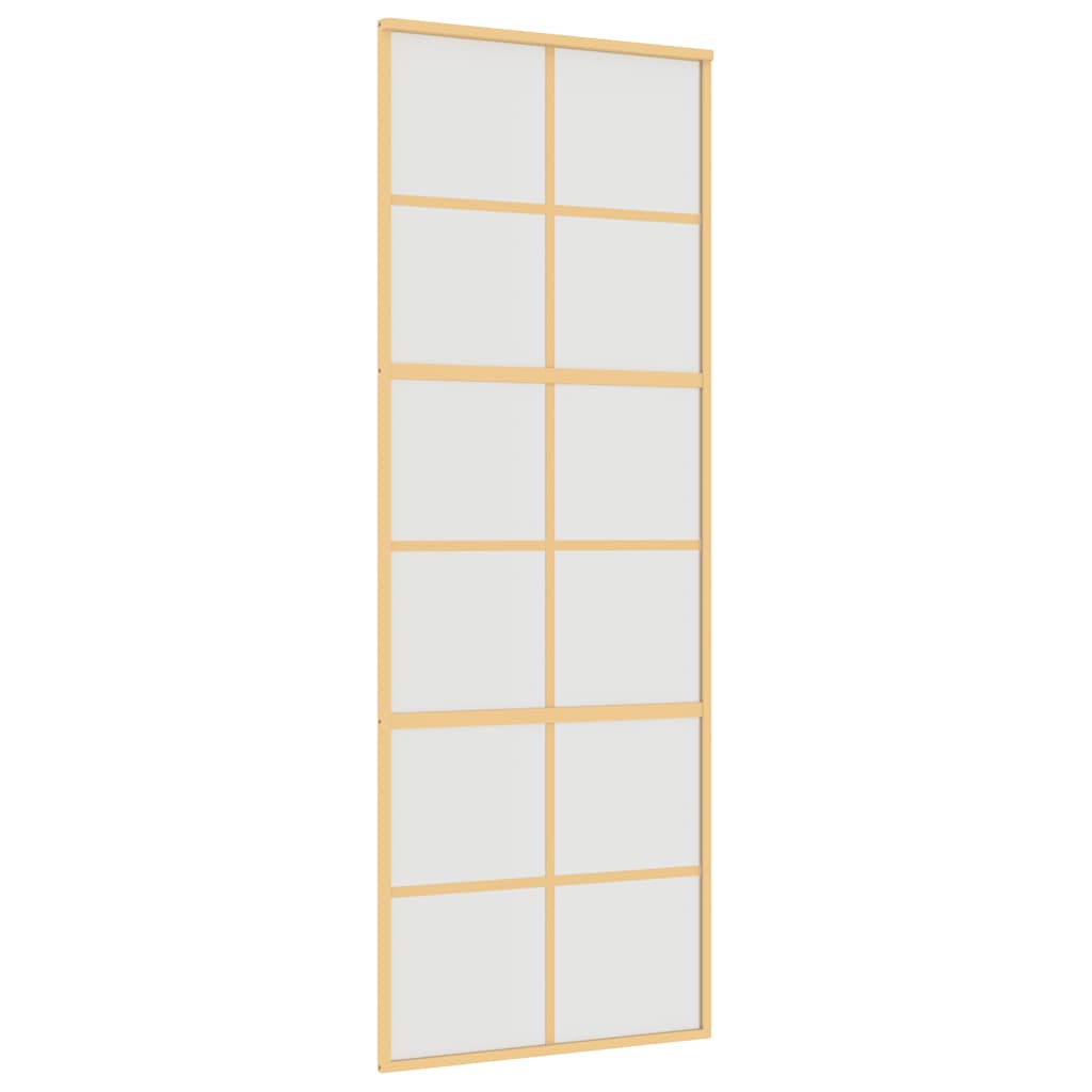 VIDAXL -Schiebetür 76x205 cm mattes ESG -Glas und Aluminium Gold gefärbt