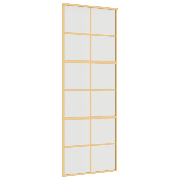 VIDAXL -Schiebetür 76x205 cm mattes ESG -Glas und Aluminium Gold gefärbt
