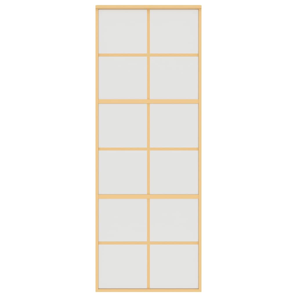 VIDAXL -Schiebetür 76x205 cm mattes ESG -Glas und Aluminium Gold gefärbt