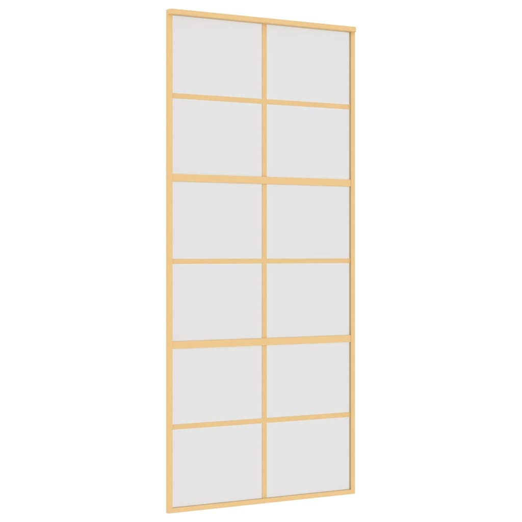 Vidaxl Schiebetür 90x205 cm mattes ESG -Glas und Aluminium Gold gefärbt