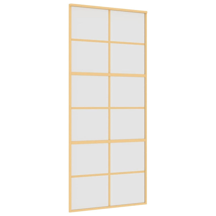 Vidaxl Schiebetür 90x205 cm mattes ESG -Glas und Aluminium Gold gefärbt