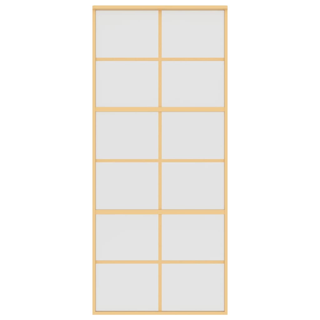 Vidaxl Schiebetür 90x205 cm mattes ESG -Glas und Aluminium Gold gefärbt