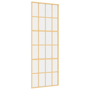 VIDAXL -Schiebetür 76x205 cm klares ESG -Glas und Aluminium Gold gefärbt - afbeelding 2