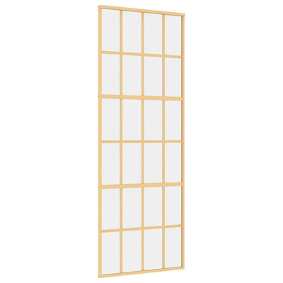 VIDAXL -Schiebetür 76x205 cm klares ESG -Glas und Aluminium Gold gefärbt
