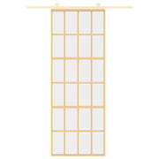 VIDAXL -Schiebetür 76x205 cm klares ESG -Glas und Aluminium Gold gefärbt - afbeelding 3