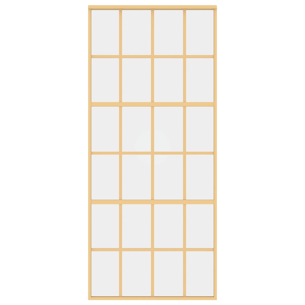 Vidaxl Schiebetür 90x205 cm klares ESG -Glas und Aluminium Gold gefärbt