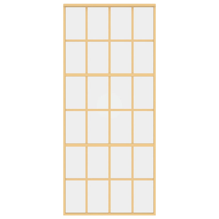 Vidaxl Schiebetür 90x205 cm klares ESG -Glas und Aluminium Gold gefärbt