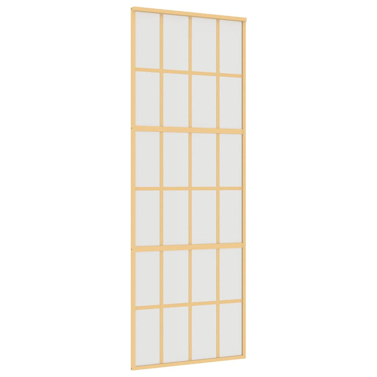 Vidaxx Schiebetür 76x205 cm ESG-Glas matt und Aluminium goldfarben