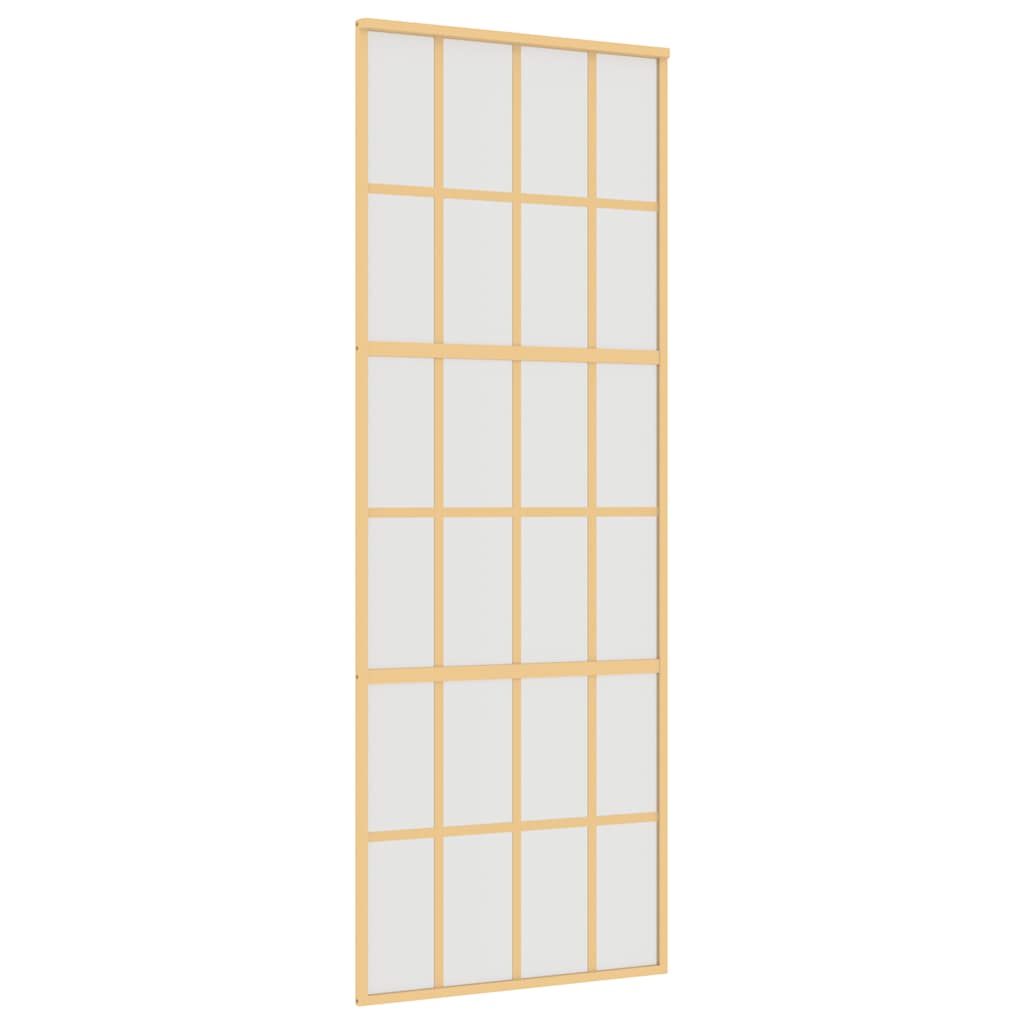 Vidaxx Schiebetür 76x205 cm ESG-Glas matt und Aluminium goldfarben