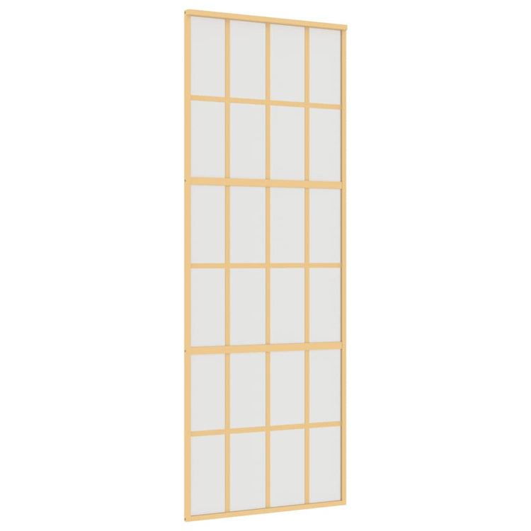 VIDAXL -Schiebetür 76x205 cm mattes ESG -Glas und Aluminium Gold gefärbt