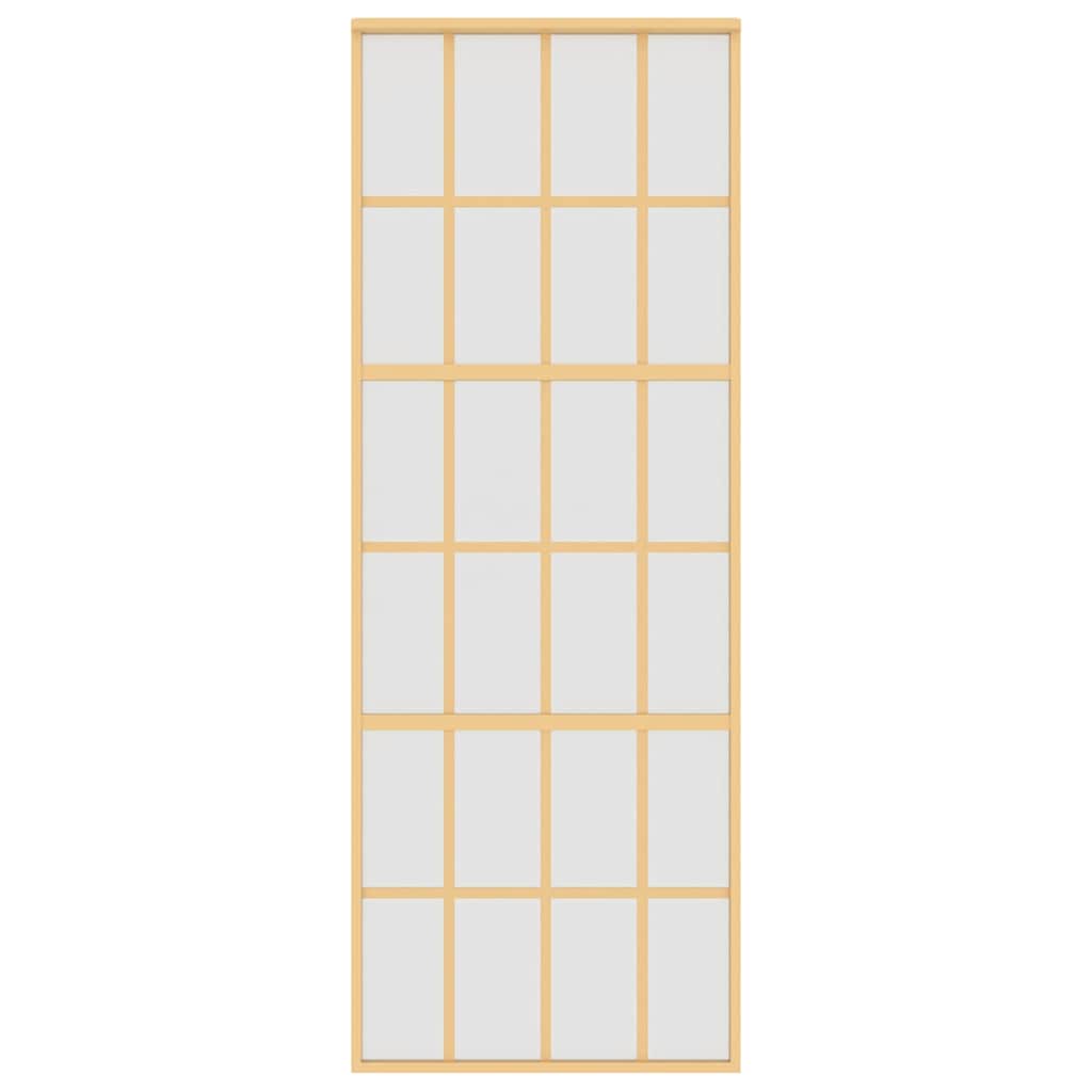 Vidaxx Schiebetür 76x205 cm ESG-Glas matt und Aluminium goldfarben