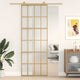 Vidaxx Schiebetür 76x205 cm ESG-Glas matt und Aluminium goldfarben