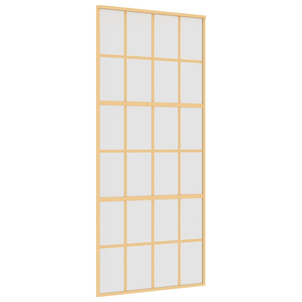 Vidaxx Schiebetür 90x205 cm ESG-Glas matt und Aluminium goldfarben