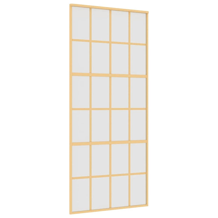 Vidaxx Schiebetür 90x205 cm ESG-Glas matt und Aluminium goldfarben