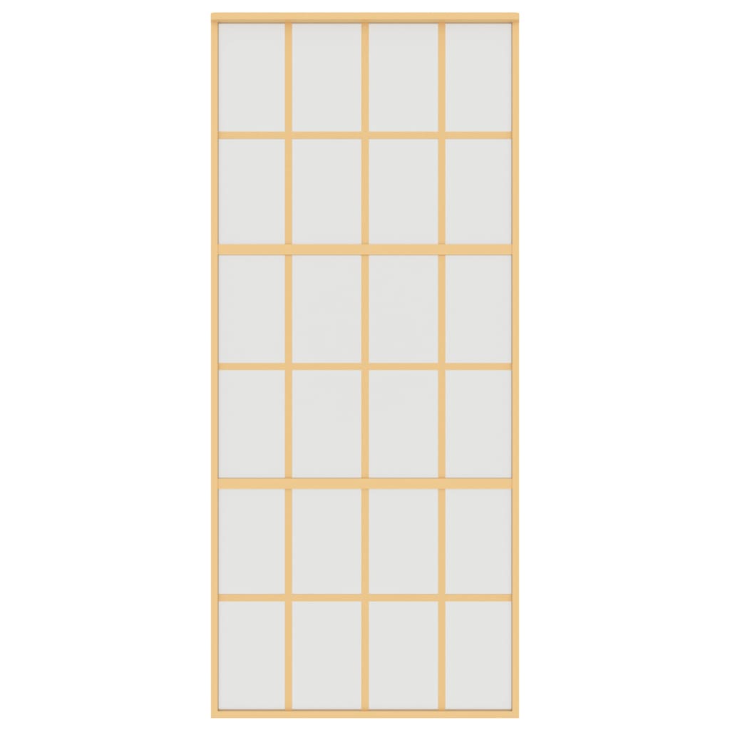 Vidaxx Schiebetür 90x205 cm ESG-Glas matt und Aluminium goldfarben