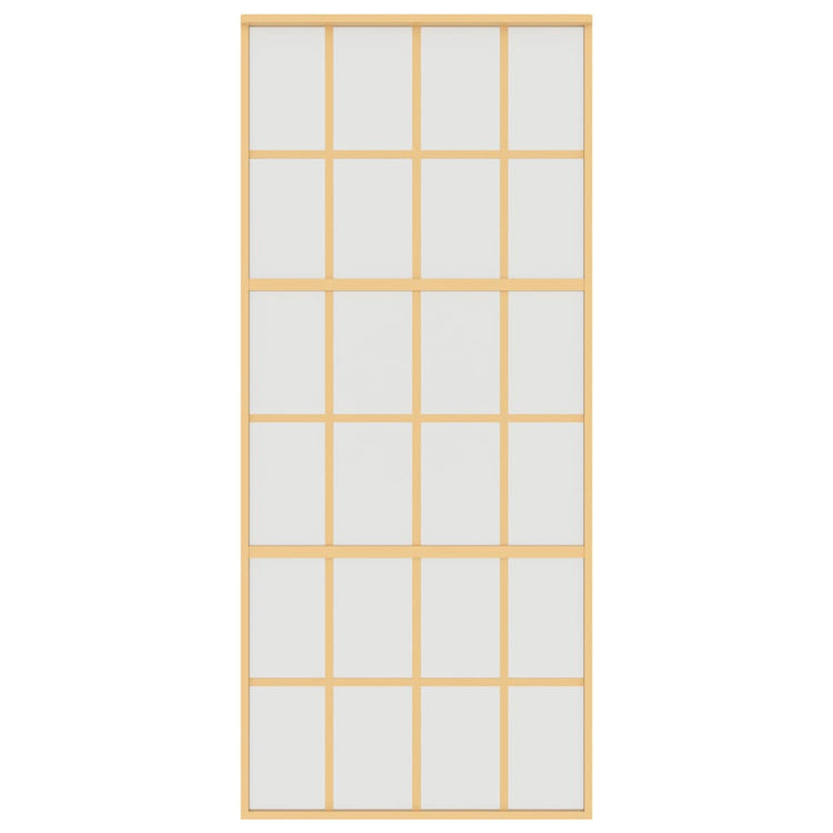 Vidaxx Schiebetür 90x205 cm ESG-Glas matt und Aluminium goldfarben