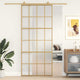 Vidaxx Schiebetür 90x205 cm ESG-Glas matt und Aluminium goldfarben