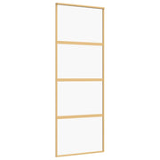 VIDAXL -Schiebetür 76x205 cm klares ESG -Glas und Aluminium Gold gefärbt - afbeelding 2
