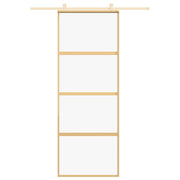 VIDAXL -Schiebetür 76x205 cm klares ESG -Glas und Aluminium Gold gefärbt - afbeelding 3
