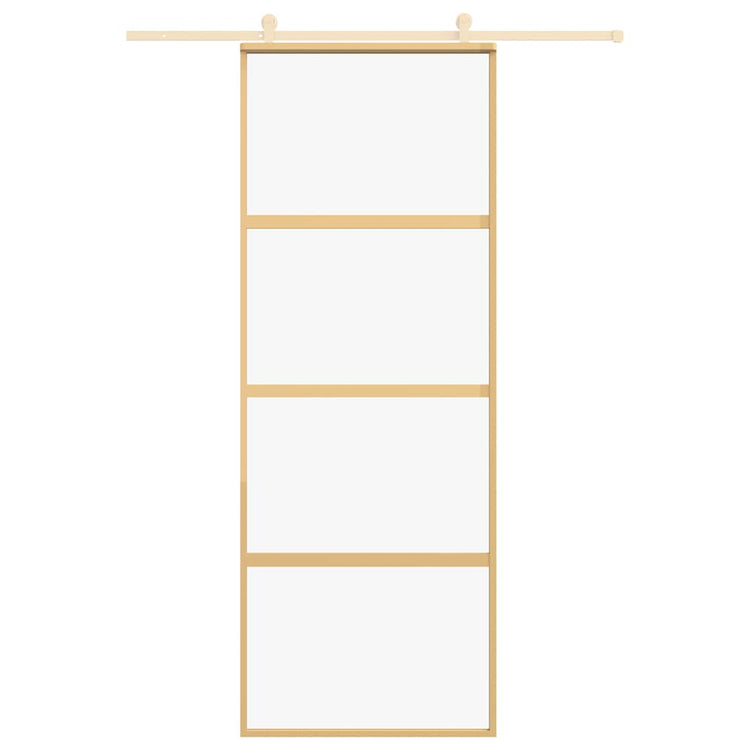 VIDAXL -Schiebetür 76x205 cm klares ESG -Glas und Aluminium Gold gefärbt