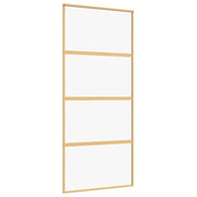 Vidaxl Schiebetür 90x205 cm klares ESG -Glas und Aluminium Gold gefärbt - afbeelding 2