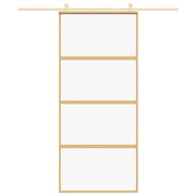 Vidaxl Schiebetür 90x205 cm klares ESG -Glas und Aluminium Gold gefärbt - afbeelding 3