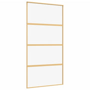 VIDAXL -Schiebetür 102,5 x 205 cm klares ESG -Glas- und Aluminiumgoldfarbe - afbeelding 2