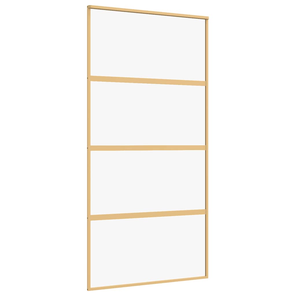 Vidaxx-Schiebetür 102,5 x 205 cm, klares ESG-Glas und Aluminium-Goldfarbe