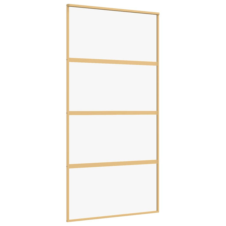 Vidaxx-Schiebetür 102,5 x 205 cm, klares ESG-Glas und Aluminium-Goldfarbe