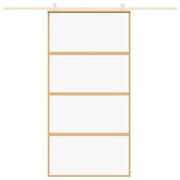 VIDAXL -Schiebetür 102,5 x 205 cm klares ESG -Glas- und Aluminiumgoldfarbe - afbeelding 3