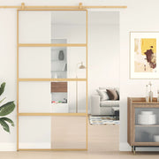VIDAXL -Schiebetür 102,5 x 205 cm klares ESG -Glas- und Aluminiumgoldfarbe - afbeelding 1