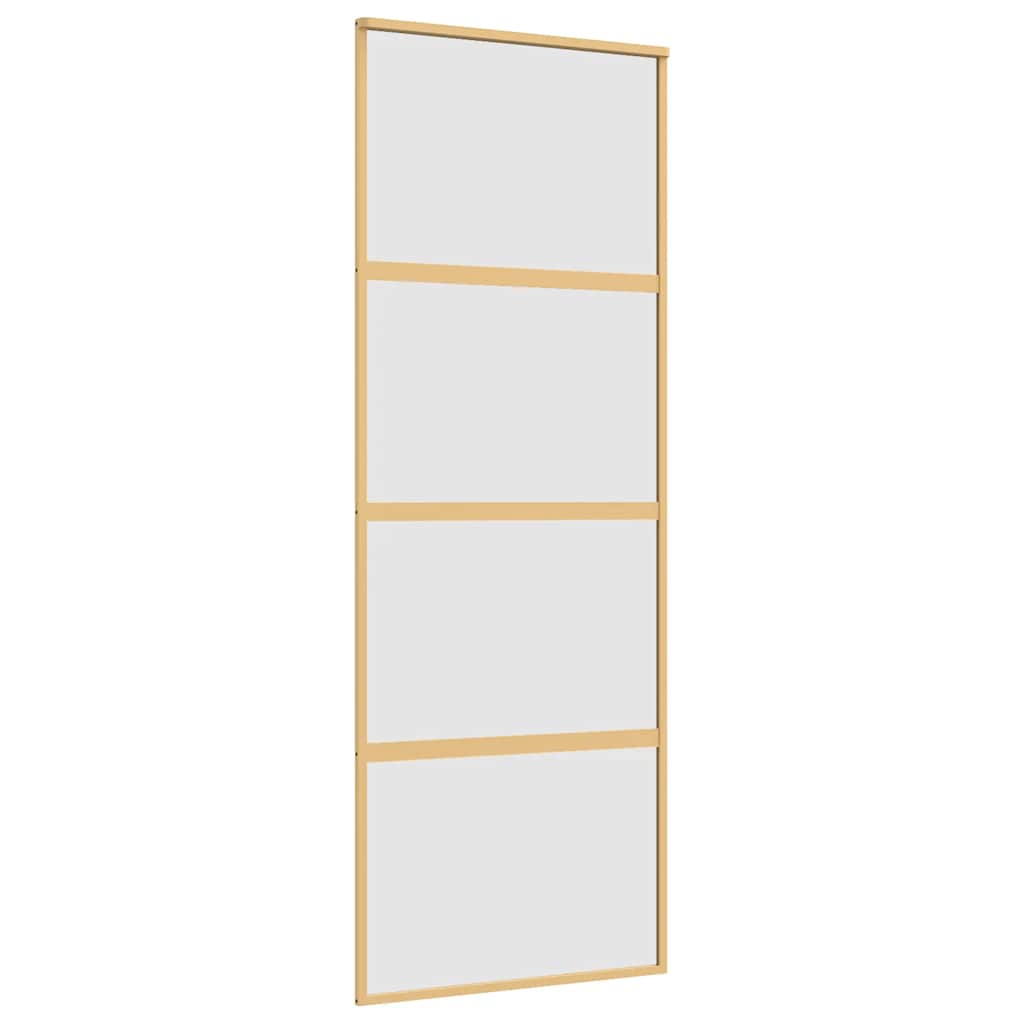 Vidaxx Schiebetür 76x205 cm ESG-Glas matt und Aluminium goldfarben
