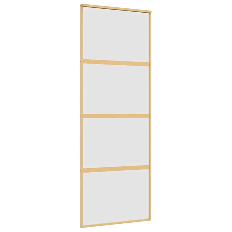 Vidaxx Schiebetür 76x205 cm ESG-Glas matt und Aluminium goldfarben