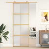 Vidaxx Schiebetür 76x205 cm ESG-Glas matt und Aluminium goldfarben