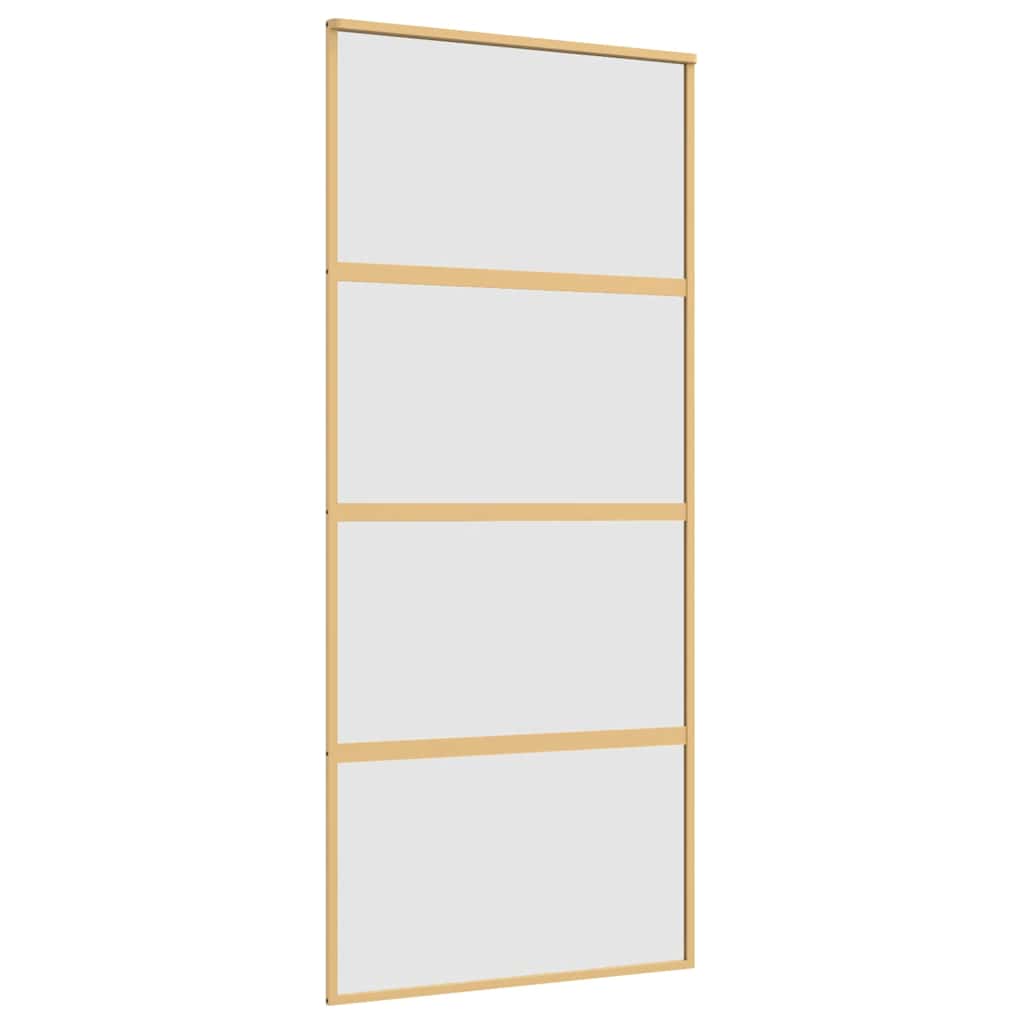 Vidaxx Schiebetür 90x205 cm ESG-Glas matt und Aluminium goldfarben