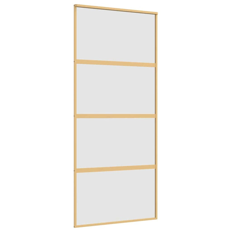 Vidaxx Schiebetür 90x205 cm ESG-Glas matt und Aluminium goldfarben