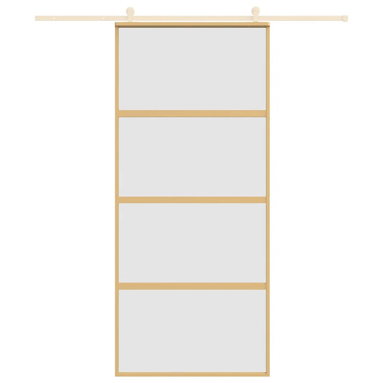 Vidaxx Schiebetür 90x205 cm ESG-Glas matt und Aluminium goldfarben