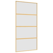 VIDAXL -Schiebetür 102,5 x 205 cm mattes ESG -Glas und Aluminium Gold gefärbt - afbeelding 2