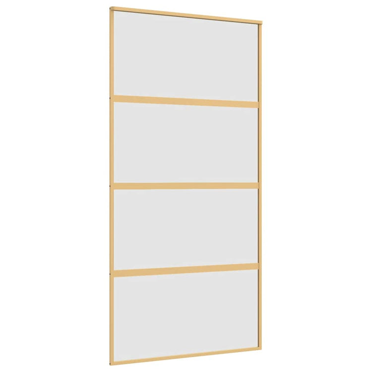 VIDAXL -Schiebetür 102,5 x 205 cm mattes ESG -Glas und Aluminium Gold gefärbt