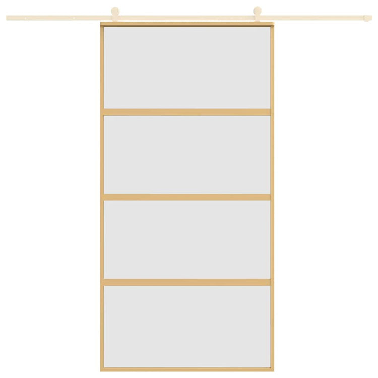 VIDAXL -Schiebetür 102,5 x 205 cm mattes ESG -Glas und Aluminium Gold gefärbt