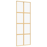 VIDAXL -Schiebetür 76x205 cm klares ESG -Glas und Aluminium Gold gefärbt - afbeelding 2