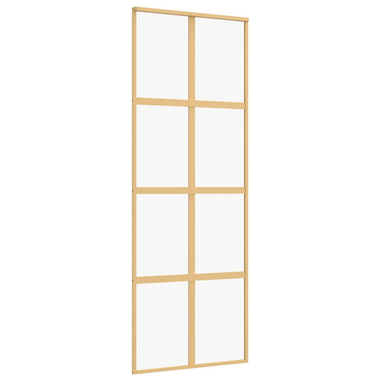 VIDAXL -Schiebetür 76x205 cm klares ESG -Glas und Aluminium Gold gefärbt