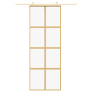 VIDAXL -Schiebetür 76x205 cm klares ESG -Glas und Aluminium Gold gefärbt - afbeelding 3