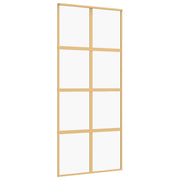 Vidaxl Schiebetür 90x205 cm klares ESG -Glas und Aluminium Gold gefärbt - afbeelding 2