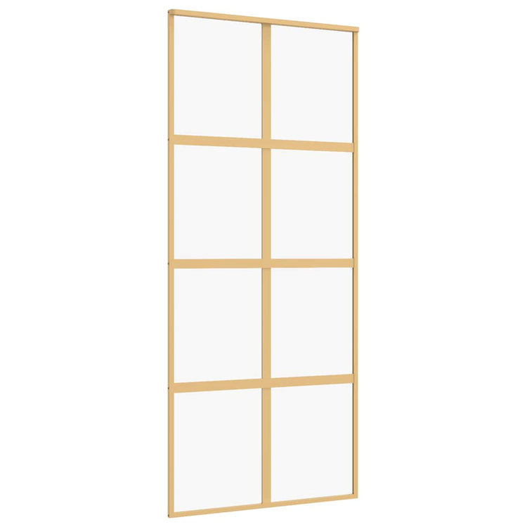 Vidaxl Schiebetür 90x205 cm klares ESG -Glas und Aluminium Gold gefärbt
